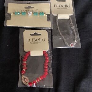Red and Turquoise Beaded Bracelets Set